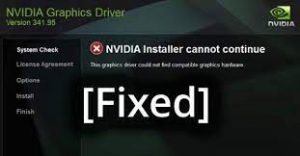 مشکل NVIDIA installer cannot continue
